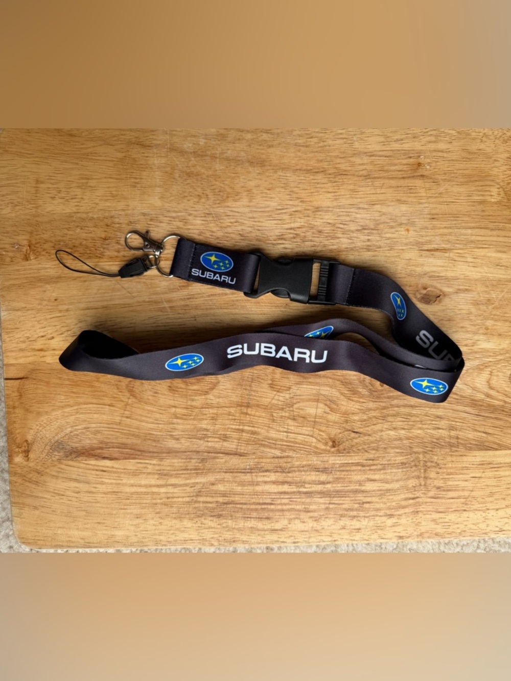 Subaru Black Logo Lanyard with Clip